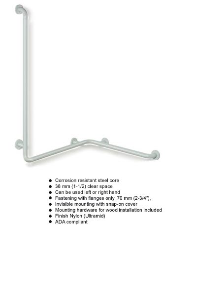 Ginger Bathroom Accessories on Hewi Nylon 2 Sided Shower Grab Rail